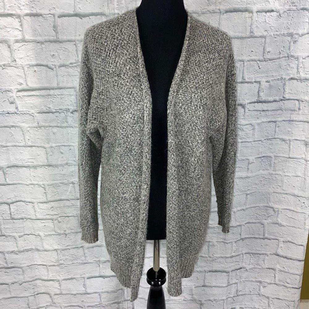 Express women small open front knit cardigan gray